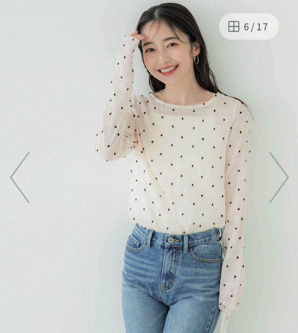 新品 coca シースルードットトップス sizeM
