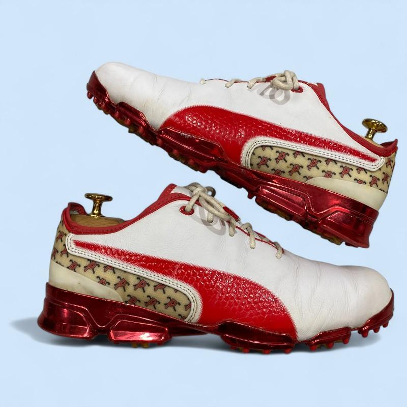 PUMA プーマ 25.5㎝ ゴルフシューズ レッド ホワイト 靴紐