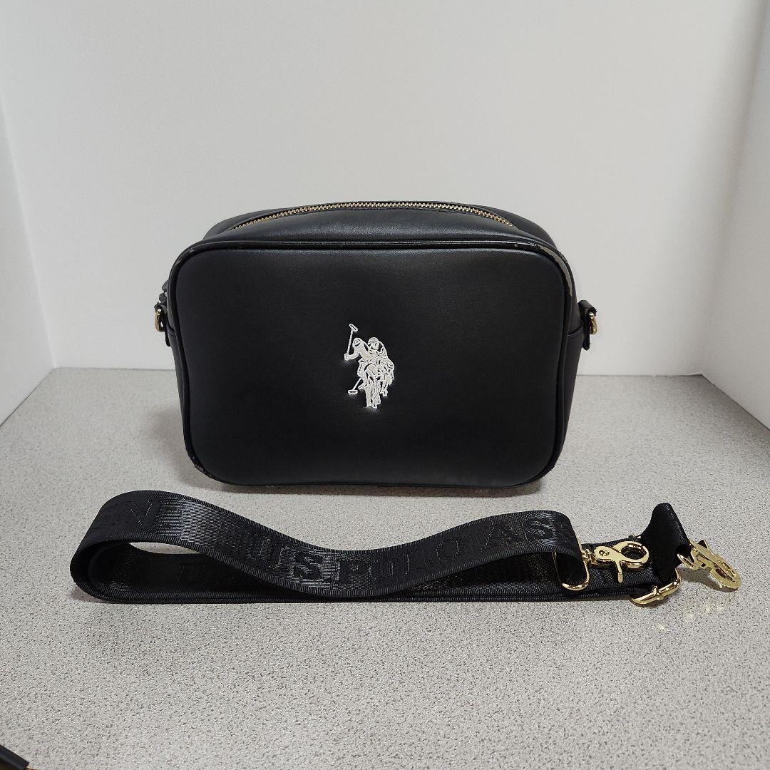 【極美品】　US POLO ASSN ショルダーバッグ　レザー　ブラック U.S. POLO ASSN ショルダーバッグ 黒 - メルカリ