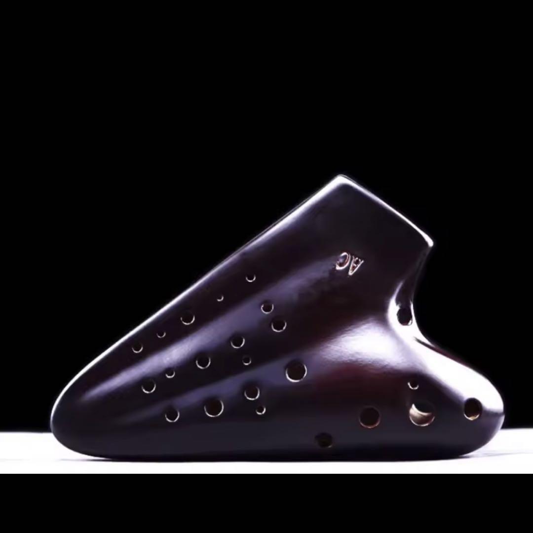 トリプル オカリナ アルト AC 複数管 楽器 陶器 C管 ocarina 青紫