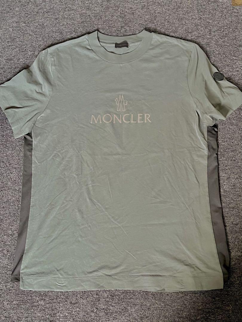 MONCLER / サイドライン ロゴ クルーネック Tシャツ カーキ