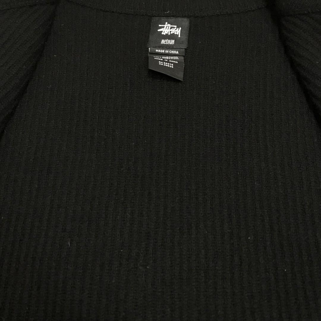 STUSSY ステューシー　ドライバーズニット　ウールジャケット　ワッペンロゴ