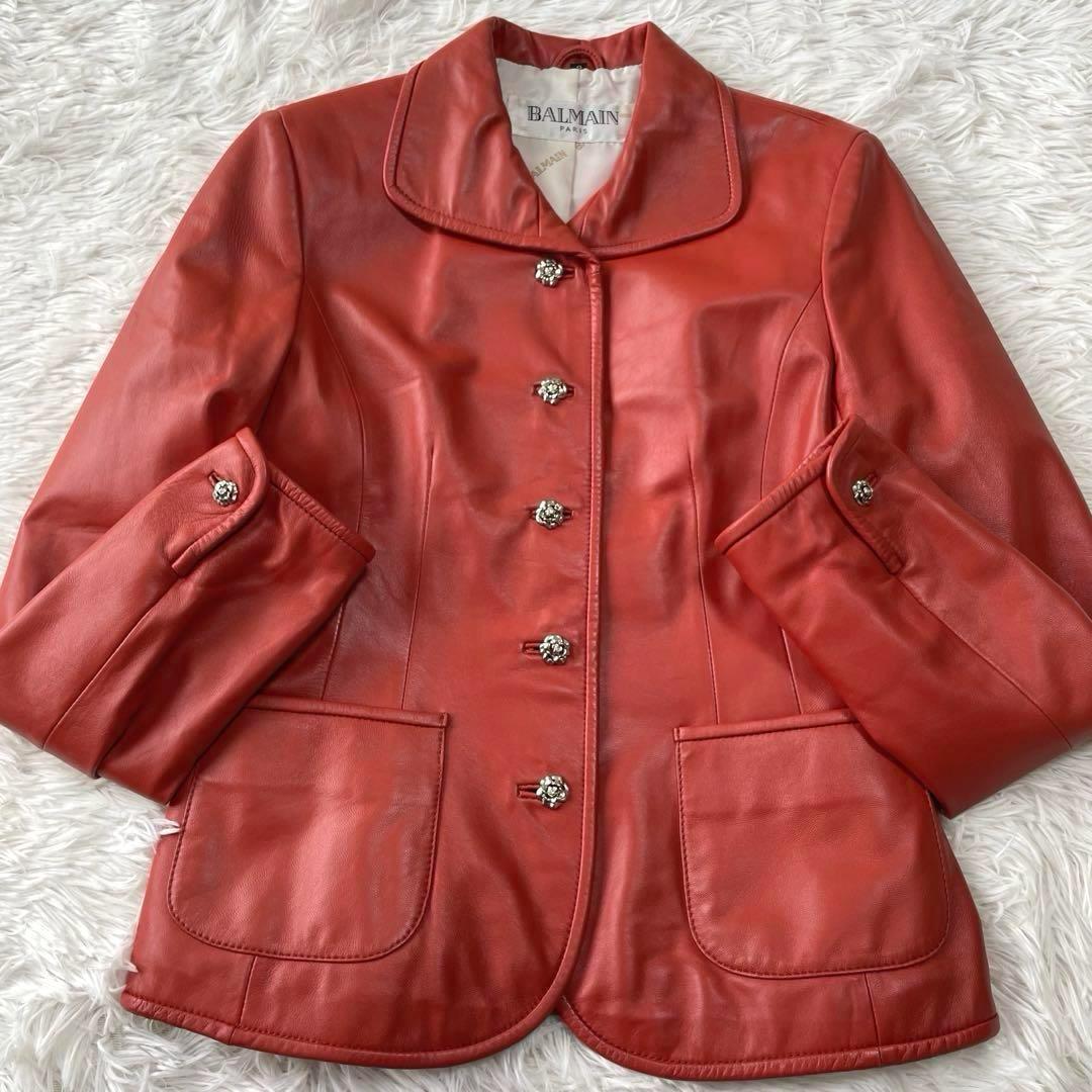✨BALMAIN✨バルマン 北川【9/M】羊革　シープスキン　レザージャケット