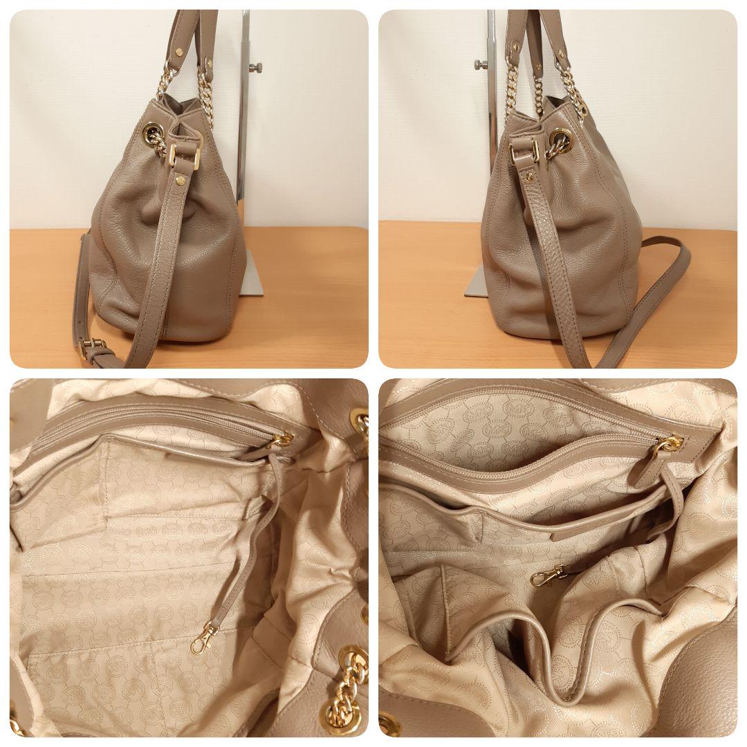正規店在庫 MICHAEL KORS レザーチェーン2wayバッグ クロスボディーグレージュ 9z403-m76413845150 格安再入荷