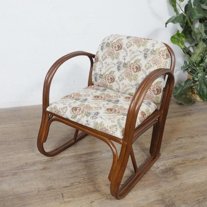 【新品】ラタンチェア 椅子 　ジャガード生地 アウトレット