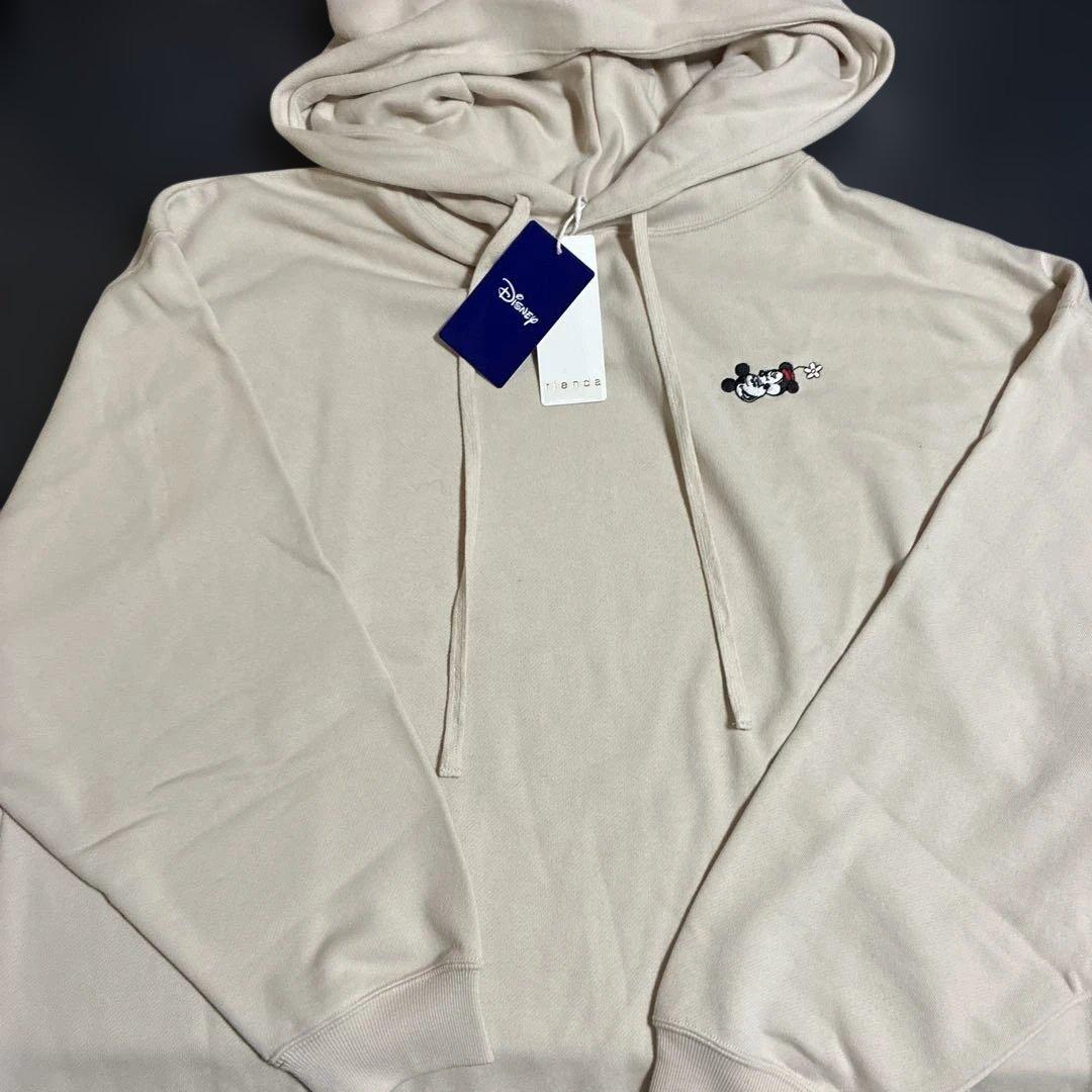 Rienda Disney コラボミッキー耳付き膝丈パーカーワンピースFREE SIZE・rienda