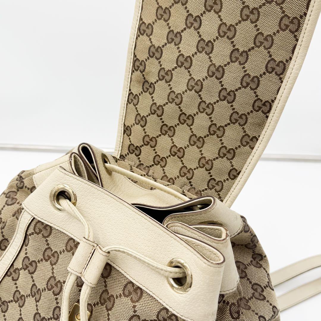 人気 GUCCI アビー GGキャンバス×レザー リュック 保存袋付き