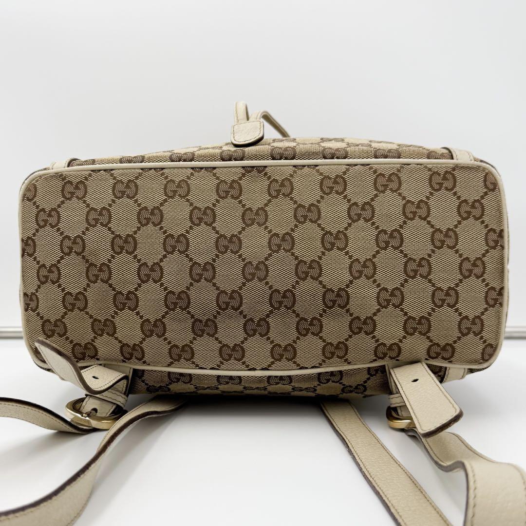 人気 GUCCI アビー GGキャンバス×レザー リュック 保存袋付き