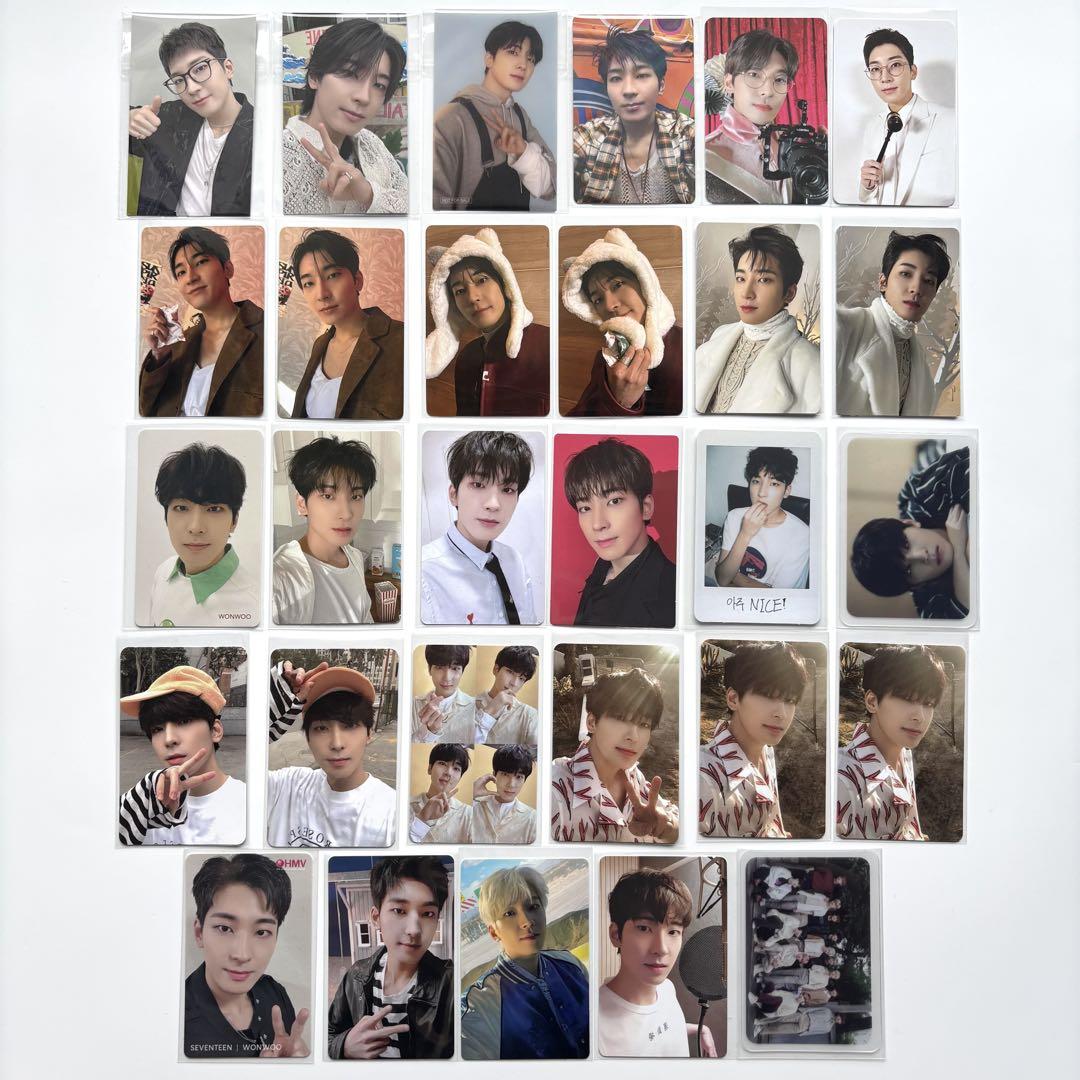 seventeen ポストカード　トレカ　缶バッジ　アクスタ　ウォヌ　ジュン