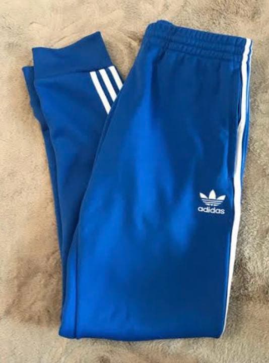 adidas トラックパンツ ジャージ　ブルー
