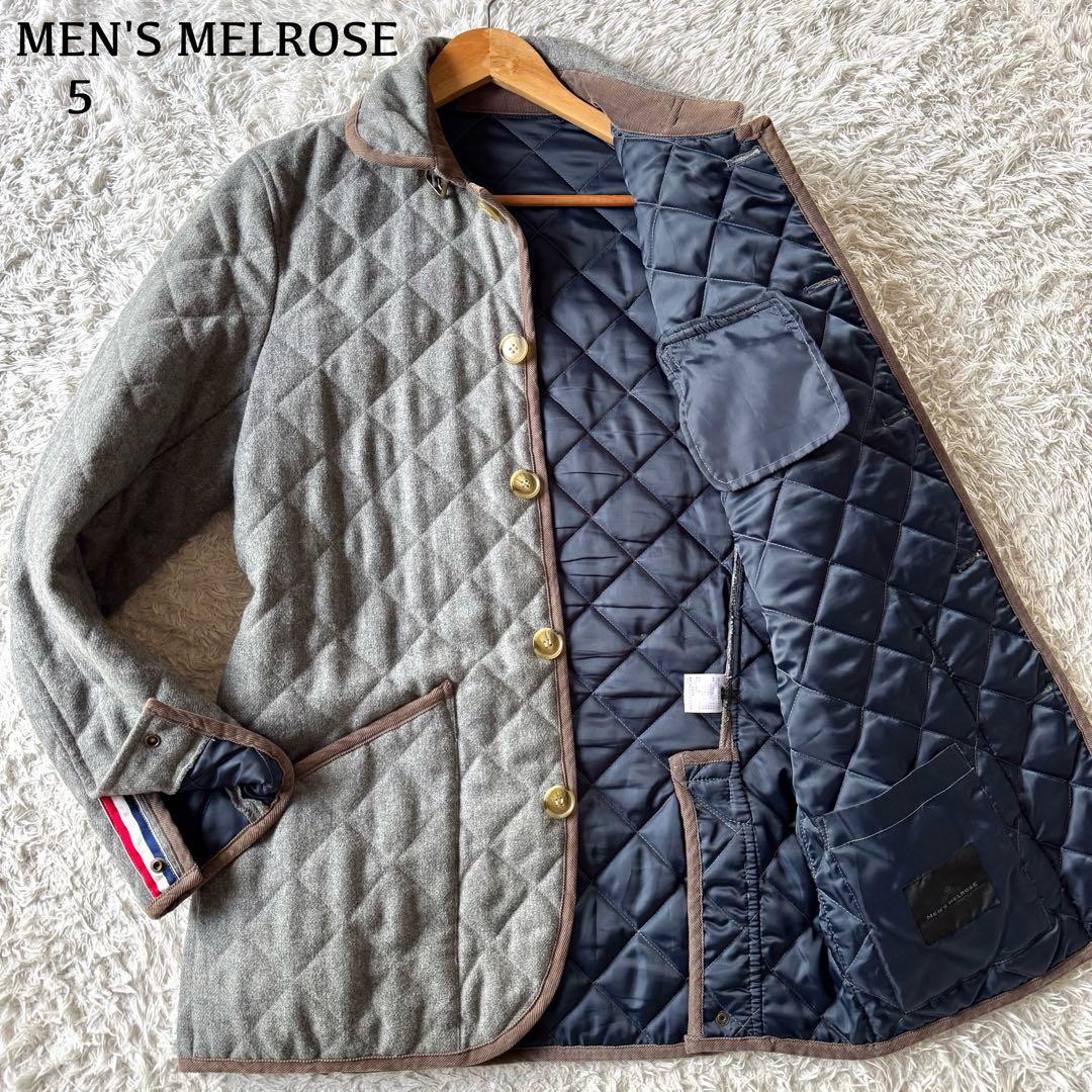メンズメルローズ キルティングジャケット コーデュロイ 切り替え 5 グレーXL(LL)・MEN'S MELROSE