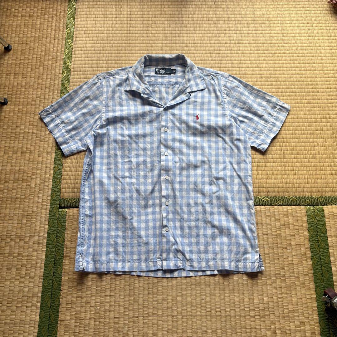 美品 90s polo by Ralph Lauren ギンガムチェック 半袖 90s polo by Ralph Lauren ギンガムチェック 開襟シャツ - メルカリ