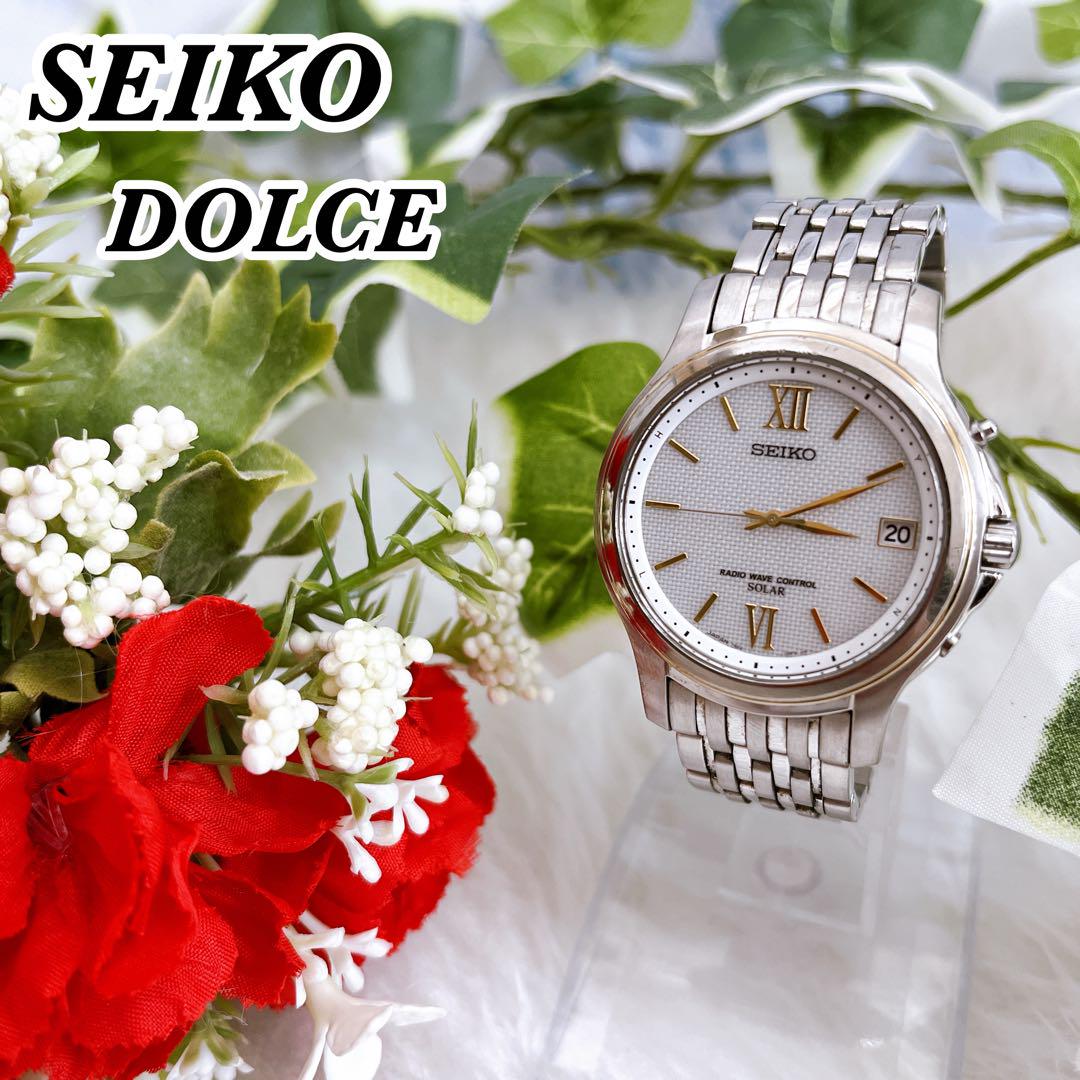 SEIKO セイコー　ドルチェ　 電波ソーラー　デイト　チタン　腕時計