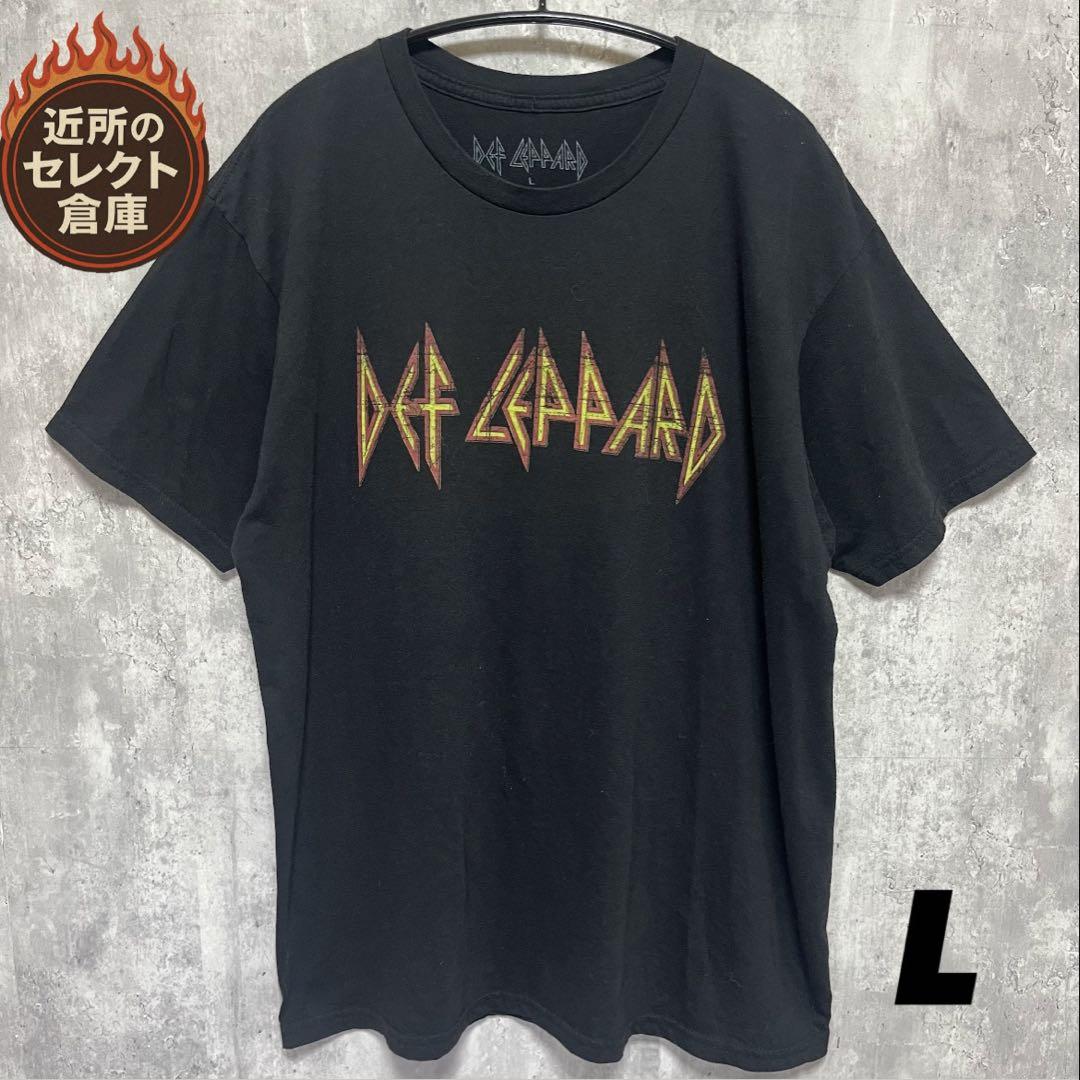 DEF LEPPARD ロゴT バンドTシャツ L 黒 ブラック　ヴィンテージ