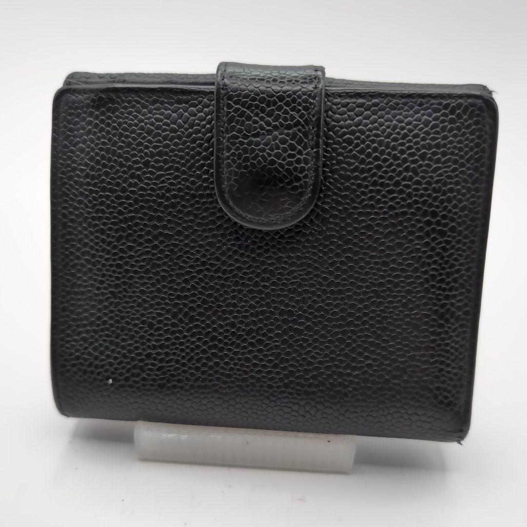 CHANEL 二つ折り財布 キャビアスキン ココマーク