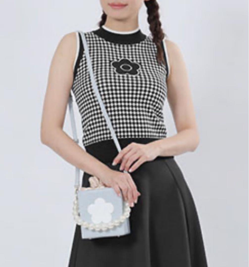 新品 24春夏 MARYQUANT デイジー リブニットトップス ノースリーブ