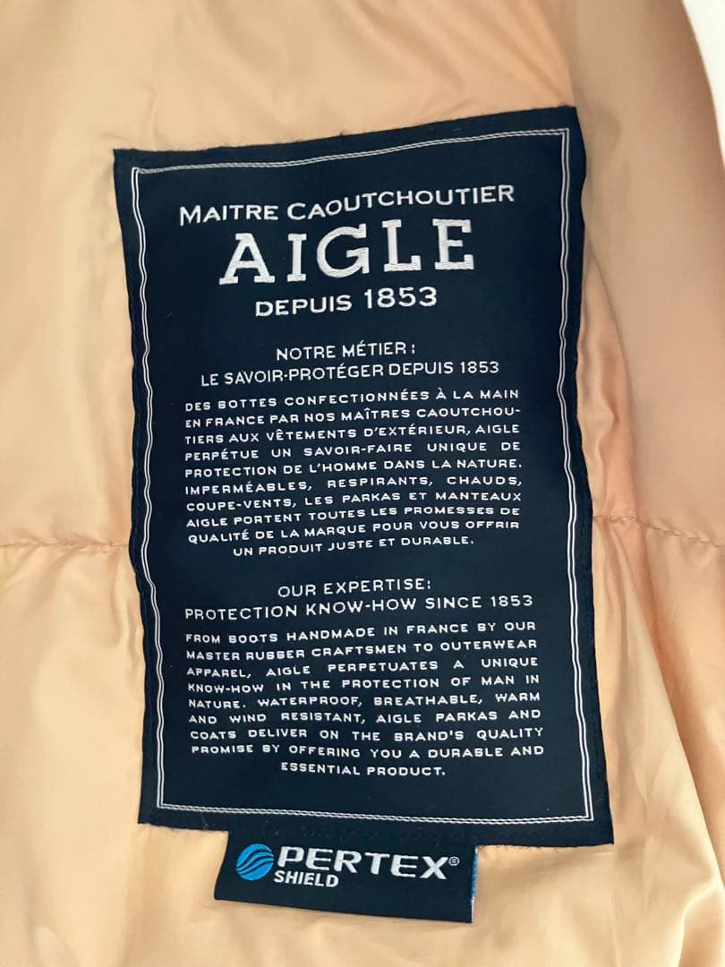 AIGLE フード付きダウンジャケット ホワイト