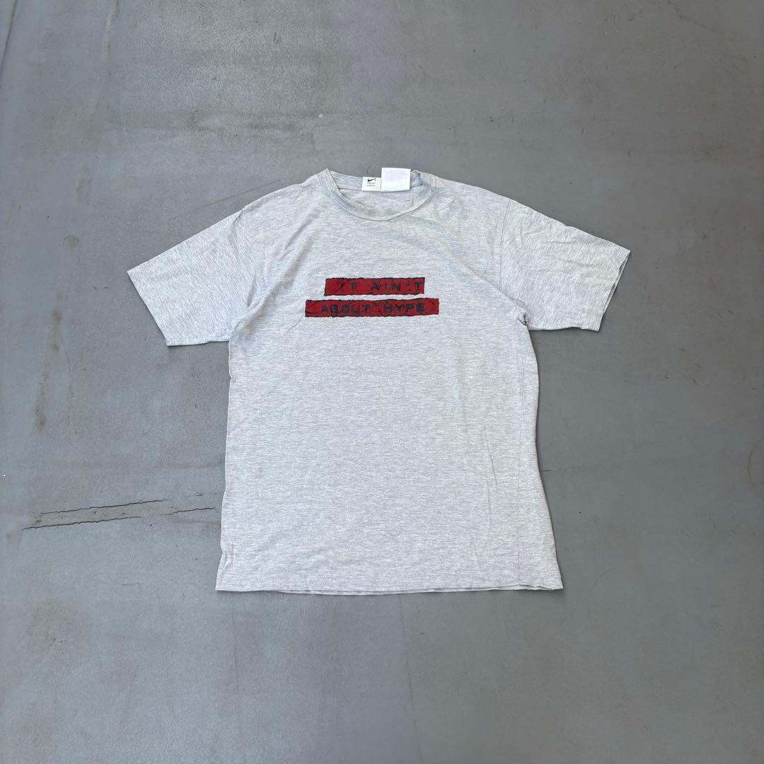 90s Nike 銀タグ　message print 半袖　tシャツ　カットソー