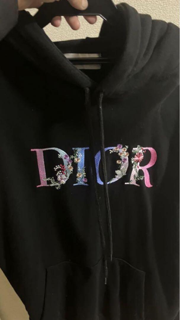 Dior ブラック パーカー 花柄刺繍