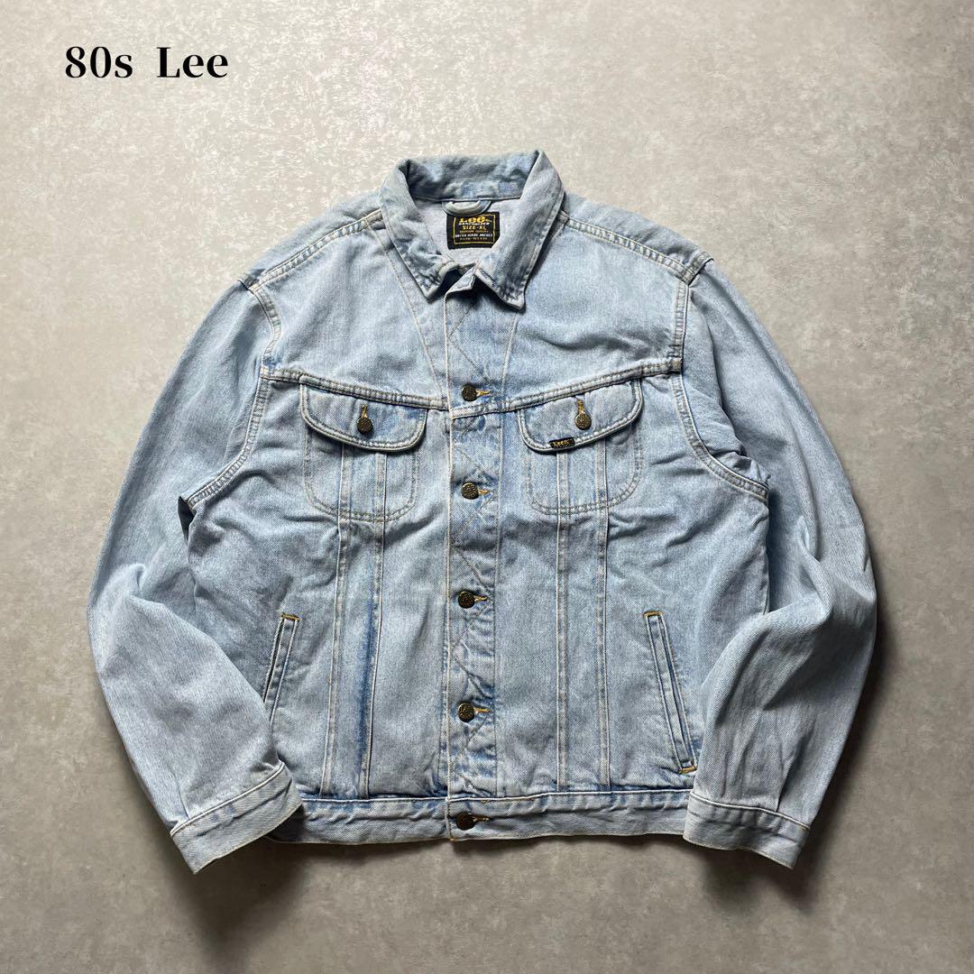 希少80s Lee トラッカージャッケット 80s Lee デニムジャケットライトブルーGジャントラッカー短丈