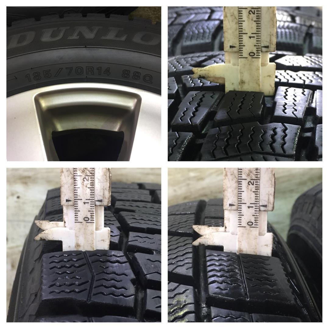 18 DUNLOP WM02 185/70R14 9.5分目 スタッドレス