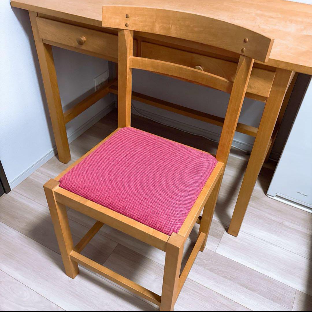 【ハウスメーカー展示品】北の住まい設計社　机　デスク　椅子　イス　チェア　無垢材