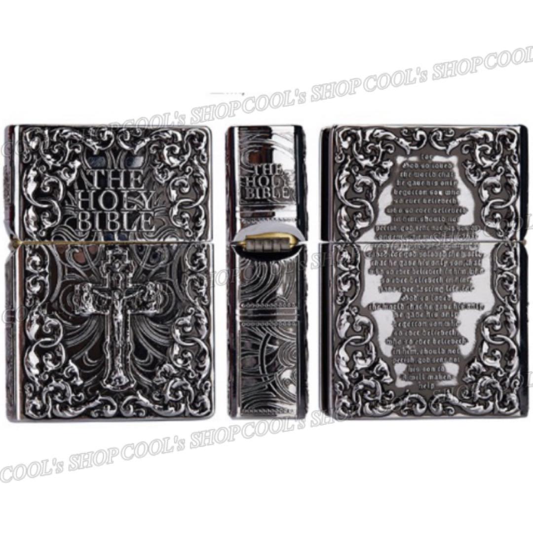聖書 デザイン フルメタルジャケット オイルライター ZORRO 銀 zippo
