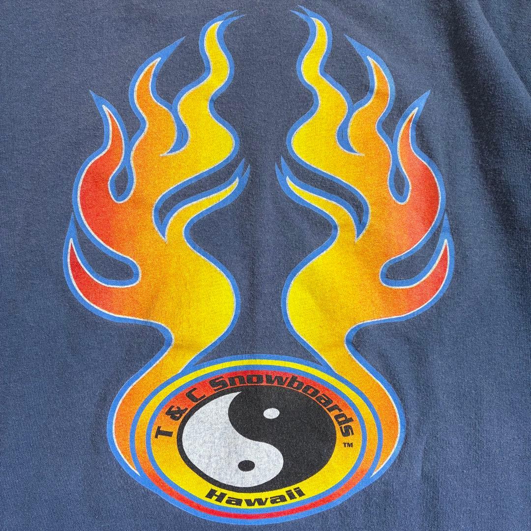 一点物 USA製フレイム tシャツ90sY2K ヴィンテージ T&C　ビッグロゴ