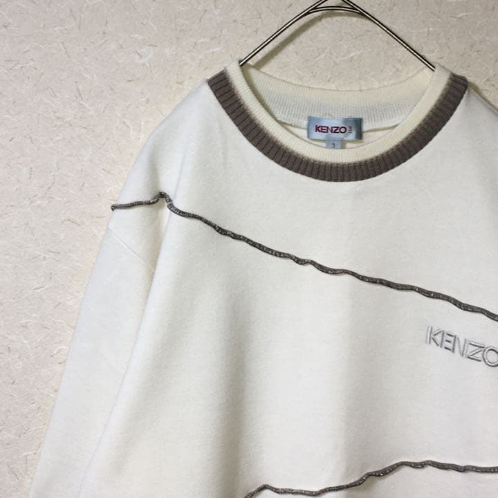 KENZO ケンゾー マルチカラー ロゴ刺繍 切り替え デザイン スウェット