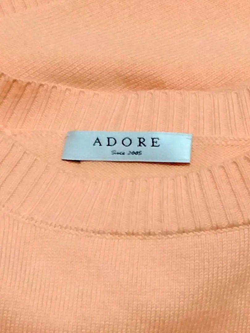 ADORE アドーア　カシミヤニット　裾シャツドッキング　38　サーモンピンク ADORE アドーアカシミヤニット裾シャツドッキング38サーモンピンク