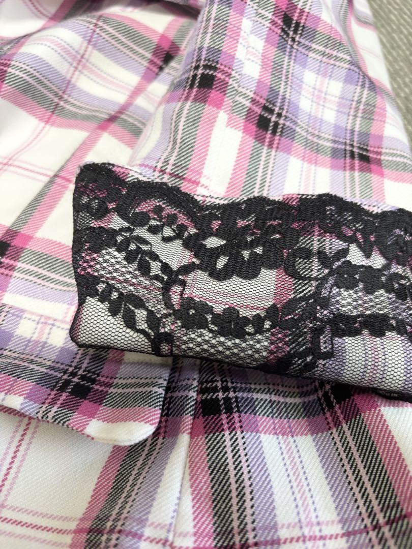 専用　00s 姫ギャル 平成ギャル y2k ピンク 黒 チェック コート 専用 00s 姫ギャル 平成ギャル y2k ピンク 黒 チェック コート