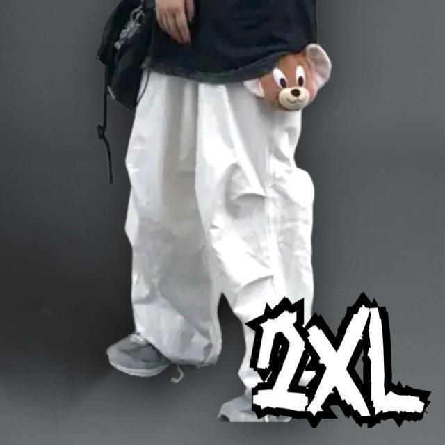 スノーパンツ スノーカモ ワイドパンツ 白 2XL ワイド ストリート 韓国 ...