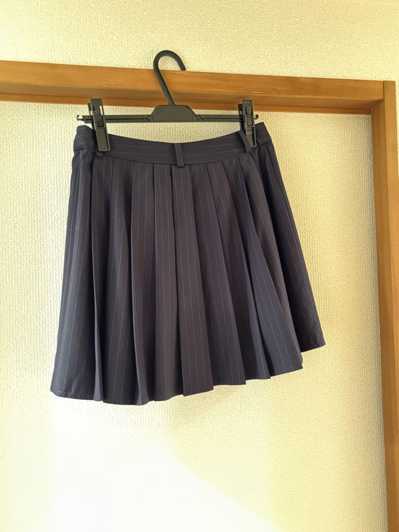 Ray BEAMS レイビームス ピンストライプ　プリーツミニスカート