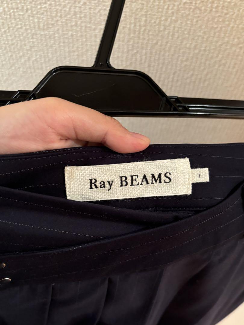 Ray BEAMS レイビームス ピンストライプ　プリーツミニスカート