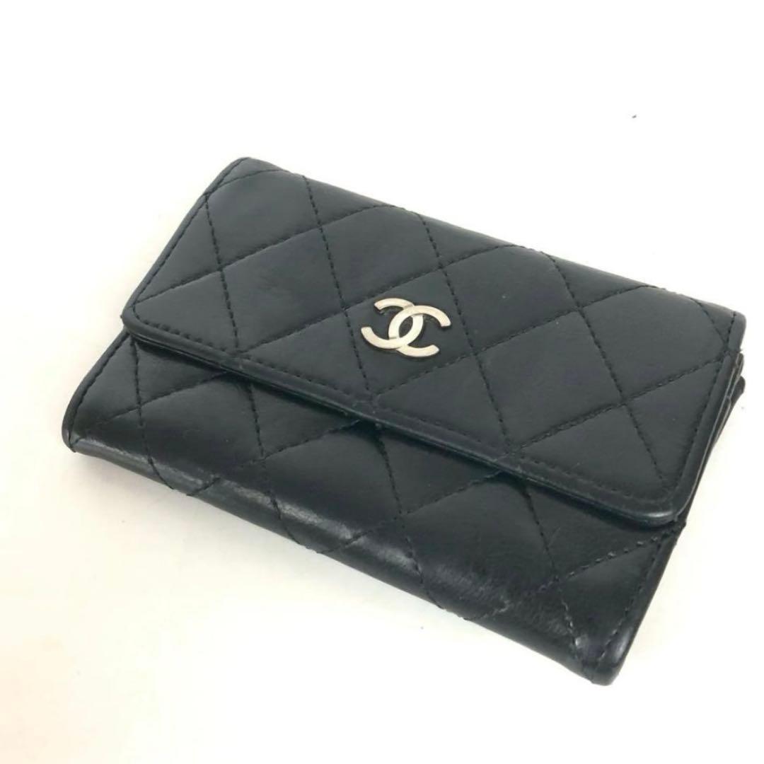 CHANEL シャネル マトラッセ ココマーク 財布 カードケース ブラック