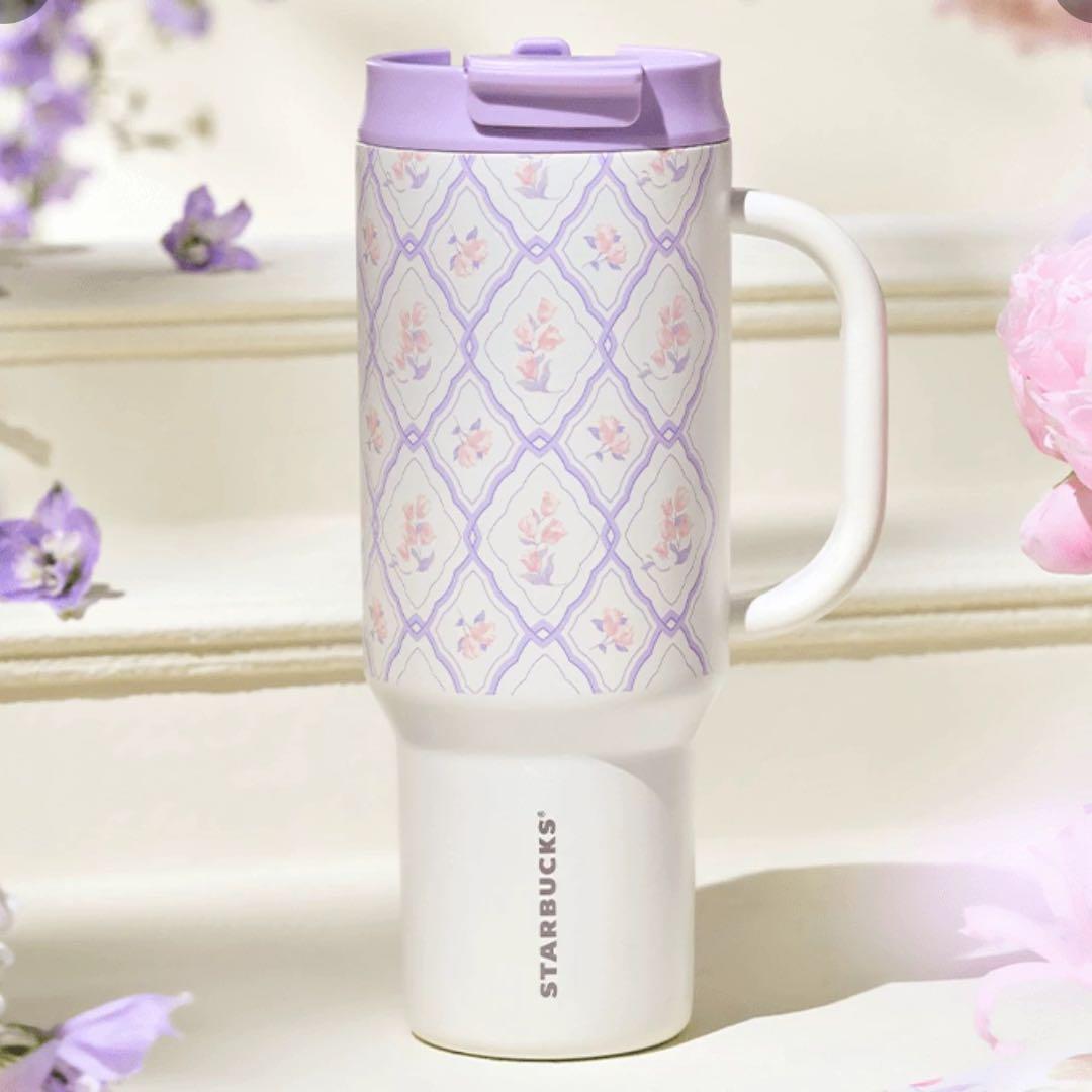 中国スターバックス フラワーパターンタンブラー 大容量 パープル スタバStarbucks WWW_SKLAD-KIRPICHA_RU