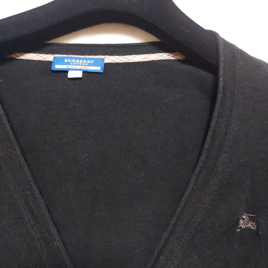 【美品】バーバリーブルーレーベル ノばチェック ジップアップカーディガン 38 良品☆バーバリーブルーレーベル ノバチェックカーディガン 38 M
