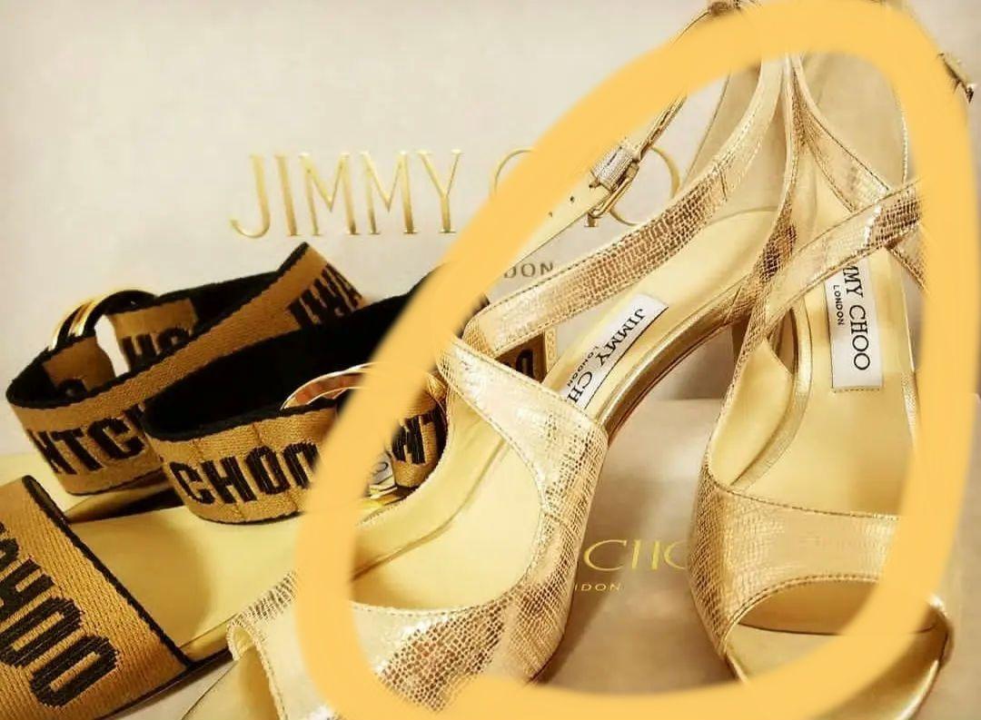 JIMMY CHOO ゴールド サンダル 23cm