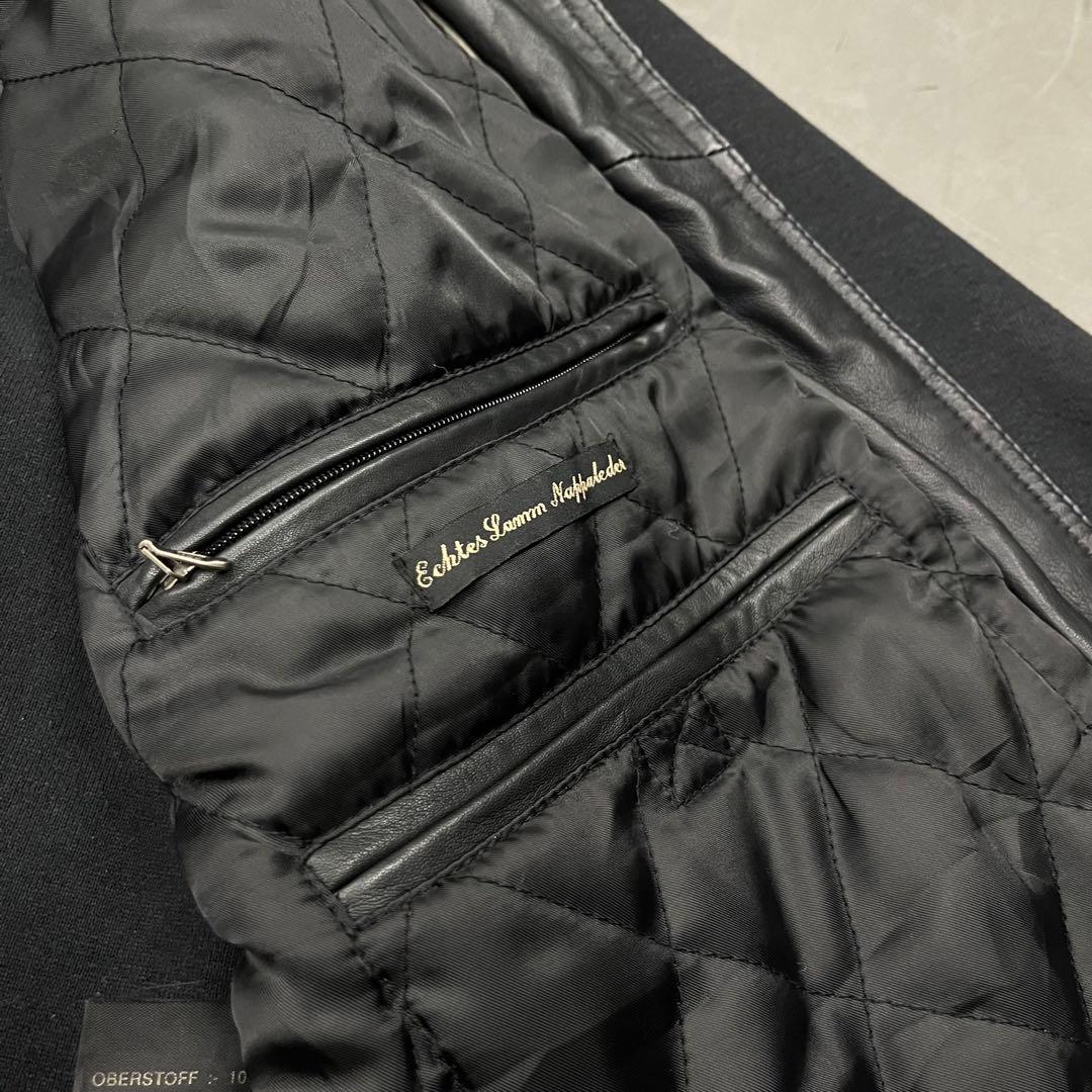 vintage ドイツ製 ラムレザー ハイネックベスト ブラック 本革