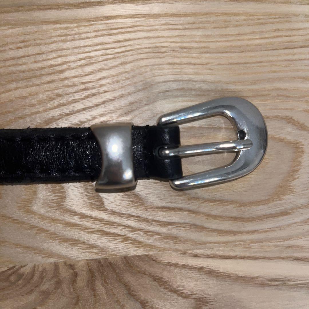 小物 OUR LEGACY BELT 2CM / BLACK LEATHER 80