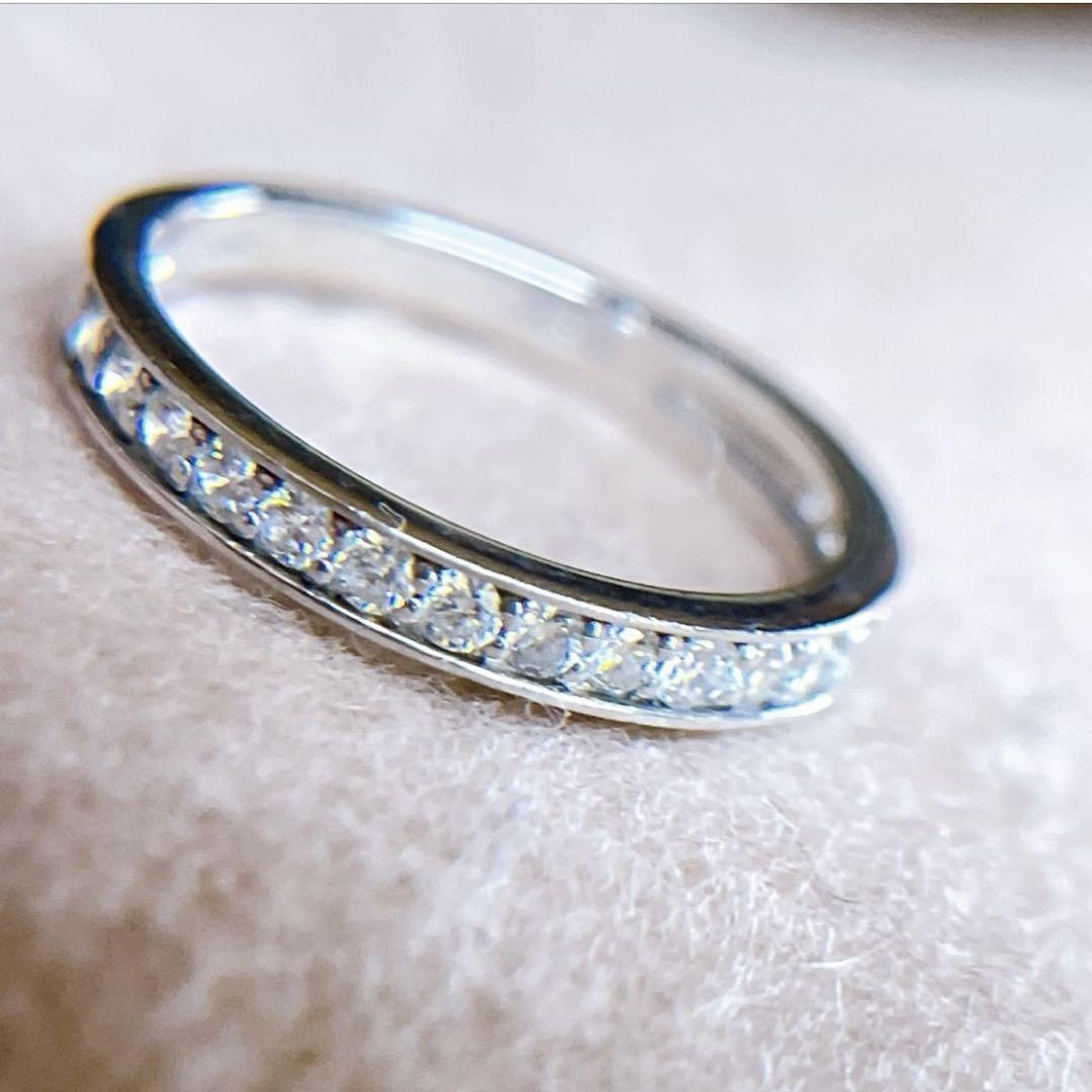 【4644】ハーフエタニティ 天然ダイヤモンド 0.3ct プラチナ 9号