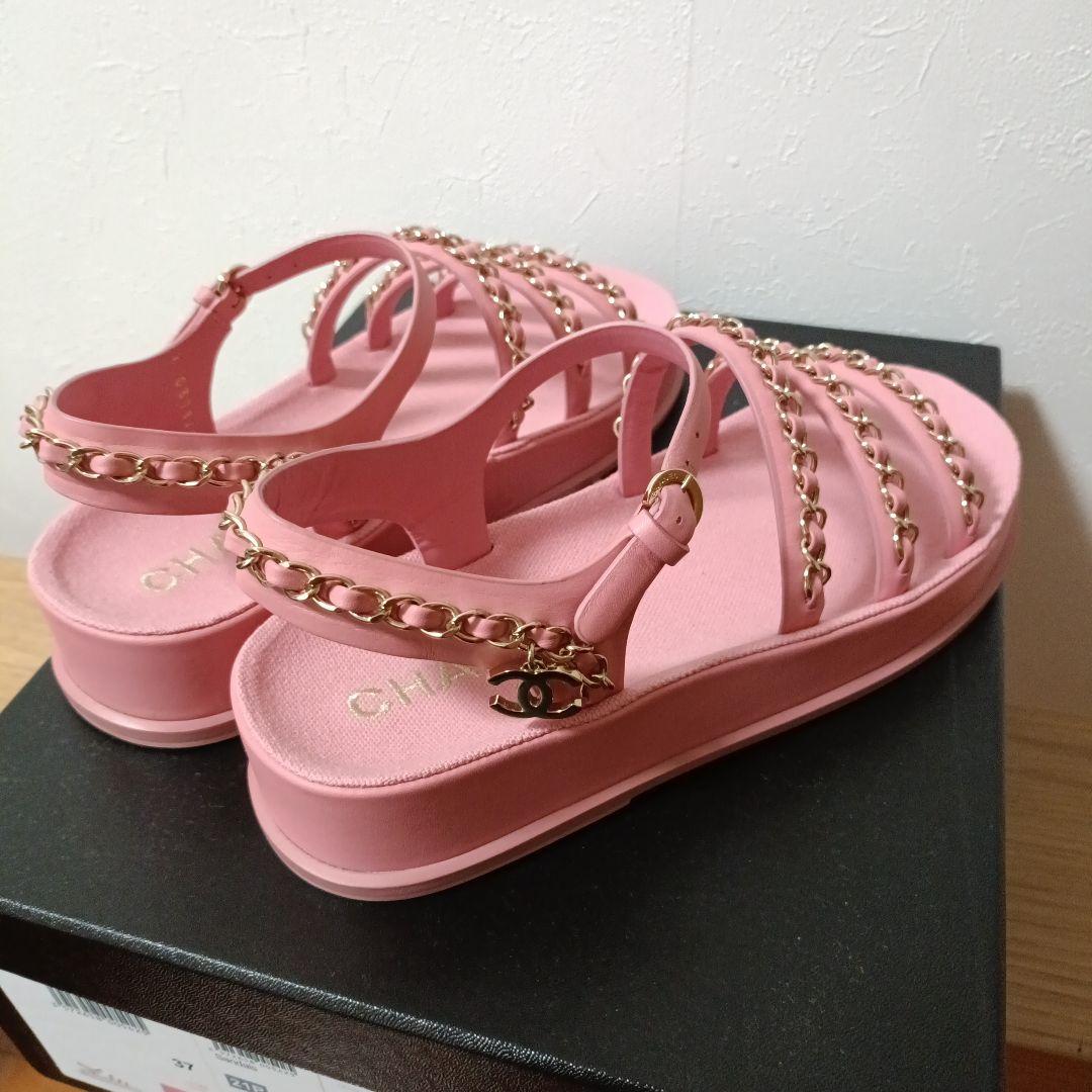CHANEL　シャネル　サンダル　ピンク　37　 23.5cm