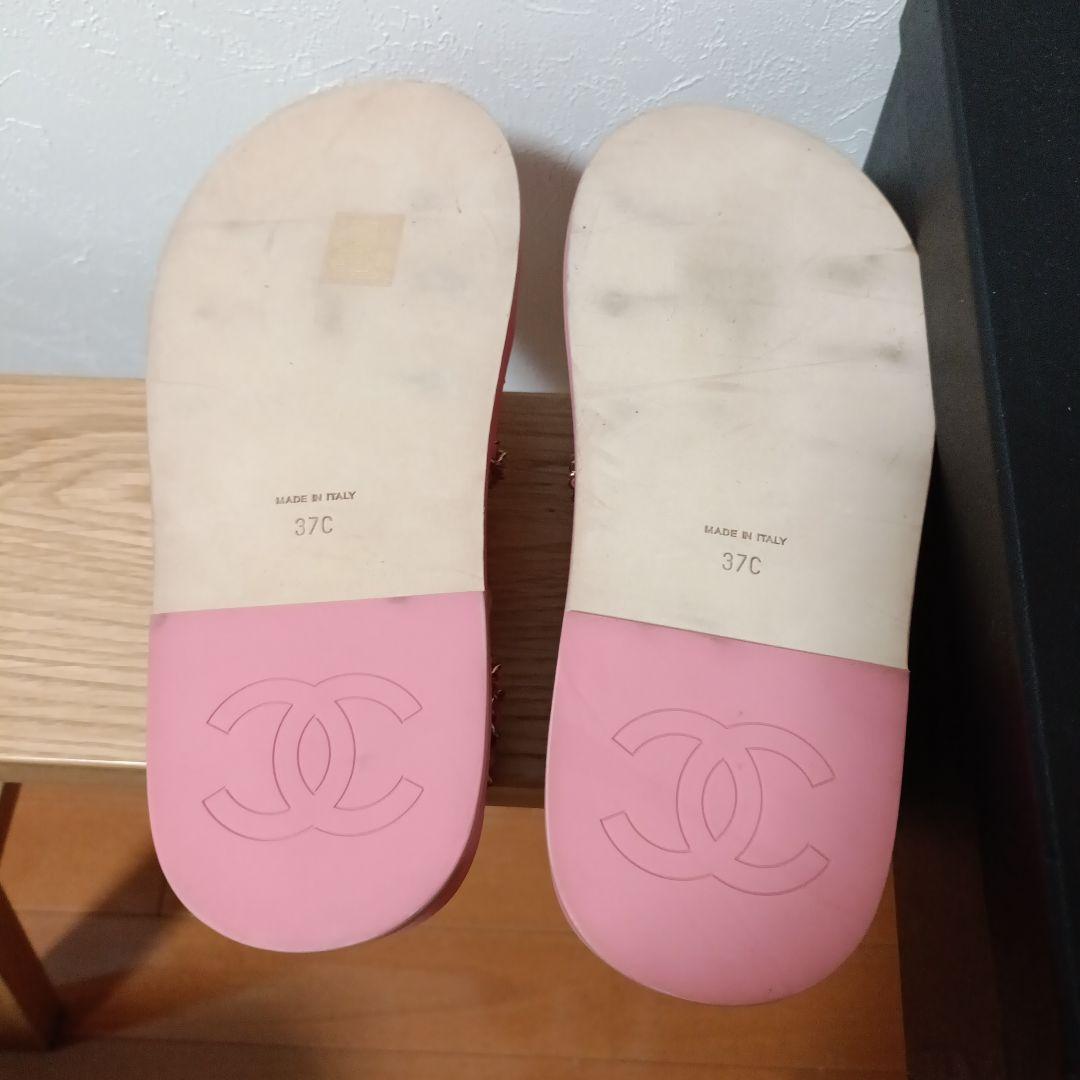 CHANEL　シャネル　サンダル　ピンク　37　 23.5cm