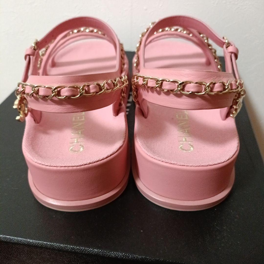 CHANEL　シャネル　サンダル　ピンク　37　 23.5cm