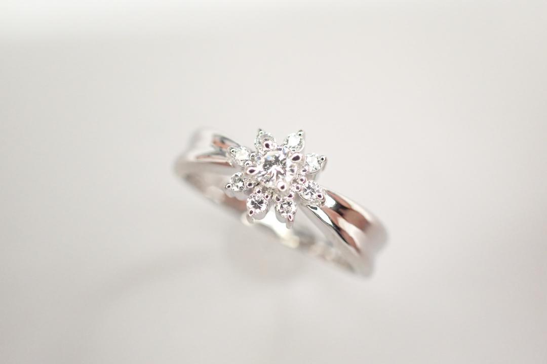 20/美品 田崎真珠 タサキ Pt900 ダイヤ計0.13ct リング 指輪