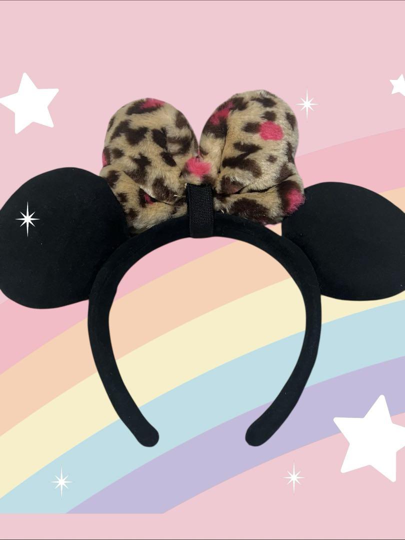 ディズニー☆ミニーちゃん ヒョウ柄リボンのカチューシャ - メルカリ