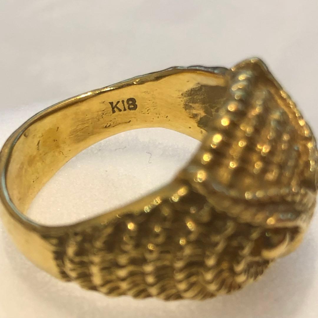 K18フクロウ（梟）モチーフゴールドリング　15号　783K2509 K18フクロウ（梟）モチーフゴールドリング 15号 783K2509 - メルカリ