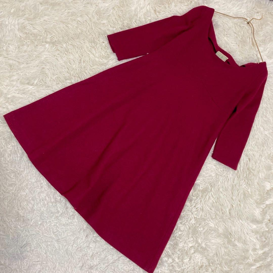 Sybilla ウールワンピース ピンク 40 シンプル フL Sybilla