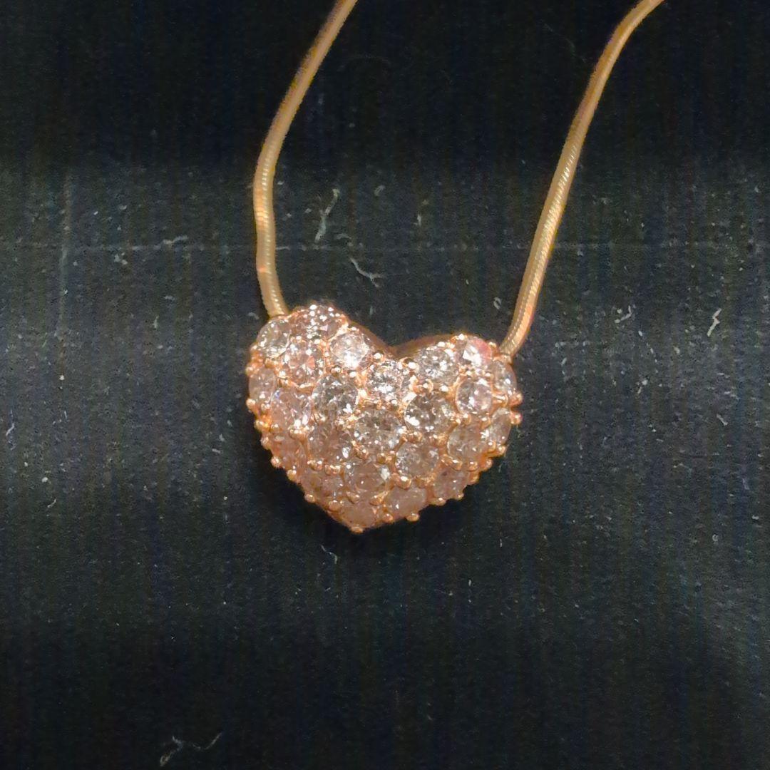 K18 ハート型メレダイアモンドのネックレスです❤️