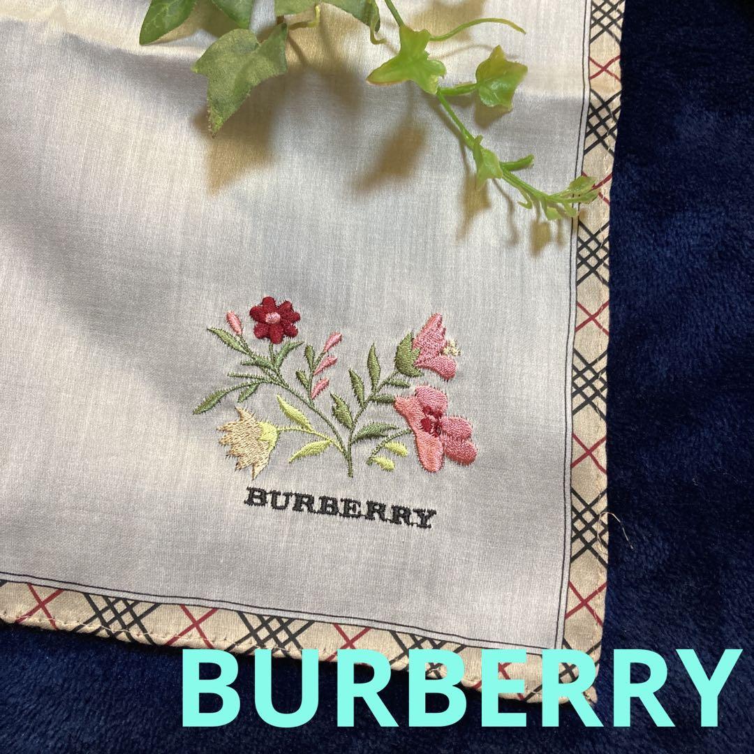 BURBERRY バーバリー レディース ハンカチ 花刺繍 新品 即購入OK